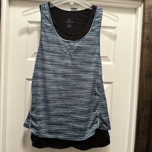 tangerine Large double layer Women's tank top Teal L shirt sporty lightweight